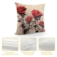 thumbnail image 4 of COMIO Romantic Flower Satin Pillowcase for Hair and Skin, Pillowcase with Envelope Closure, Queen Size Abstract Flower Pillow Cover for Sofa Bedroom New Year Valentines Decor, 4 of 5