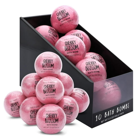 Set de regalo de bombas de baño BODY & EARTH Cherry Blossom, 350 ml x 10