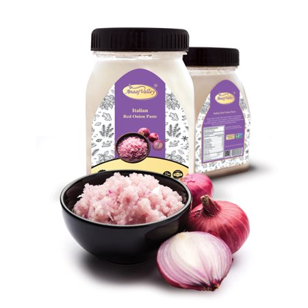 ANAAJ VALLEY Onion Paste – 650g Red Onion Paste – Vegetable and Cooking Paste – Freshly Ground Onion – Adds Taste and Flavor in Food – All Natural | Traditional Taste | NON-GMO | Thick & Grainy