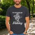 thumbnail image 3 of Jollimate Bigfoot I'd Rather Be Fishing T-Shirt, Funny Sasquatch Angler Graphic Tee, Men's Gift, 3 of 6