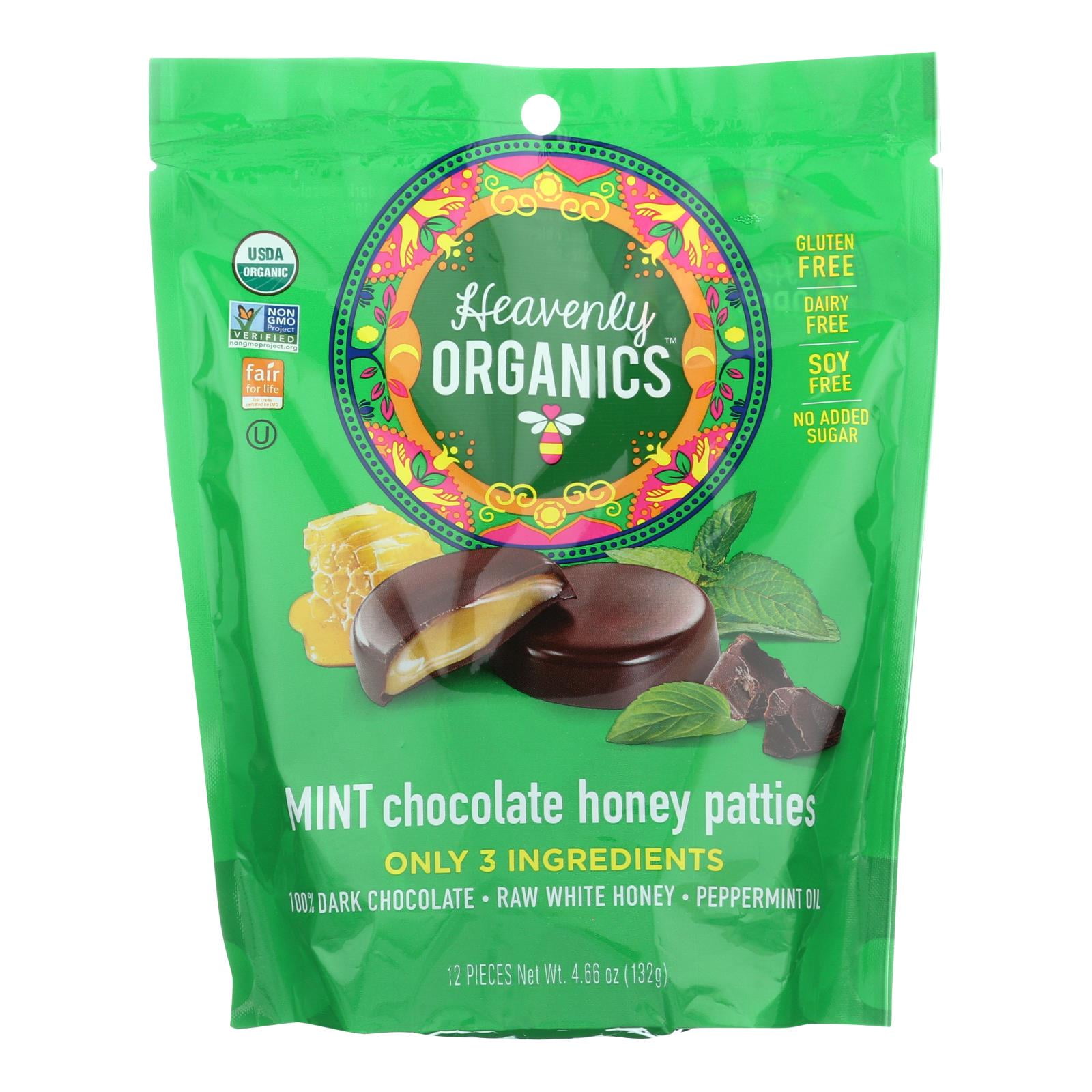Heavenly Organics Honey Patties Gluten Free Chocolate Mint 12 Patties