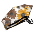 thumbnail image 6 of FORMRS Travel Umbrella Folding Auto Open Close Windproof Rain UV Protection, Brown Flowers, 6 of 8