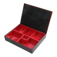 thumbnail image 2 of Fiambrera japonesa Bento Box roja y negra con tapa, recipiente para alimentos, caja Bento tradicional para oficina en casa, restaurante y negocios Estilo B perfecl Estuche Bento Japonés, 2 of 6