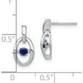 thumbnail image 5 of Sterling Silver Rhodium Created Blue Sapphire Birthstone Vibrant Earrings (14 X 7.5) Made In India qbe32sep, 5 of 6