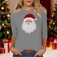 thumbnail image 1 of Ailaofu Hauts pour Femmes à Manches 3/4 Décontractés Coupe Ample Col Rond T-Shirts Mignons Tunique Unie Trois Quarts, 1 of 4