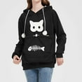 thumbnail image 3 of Pet Pouch Hoodies for Women Fall Winter Long Sleeve Cat Carrier Hooded Sweatshirt Kitten Pouch Pullover Tops, 3 of 8