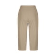 thumbnail image 4 of Petite Capri Pants for Women High Waist Pull on Workout Yoga Pants with Pockets Tummy Control Leggings Crop Straight Athletic Trouser Beige XL, 4 of 8