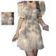 thumbnail image 4 of Vestido floral con mangas abullonadas para mujer, hermoso, suave, transpirable, vestido de señora para verano, estilo corto S, 4 of 8