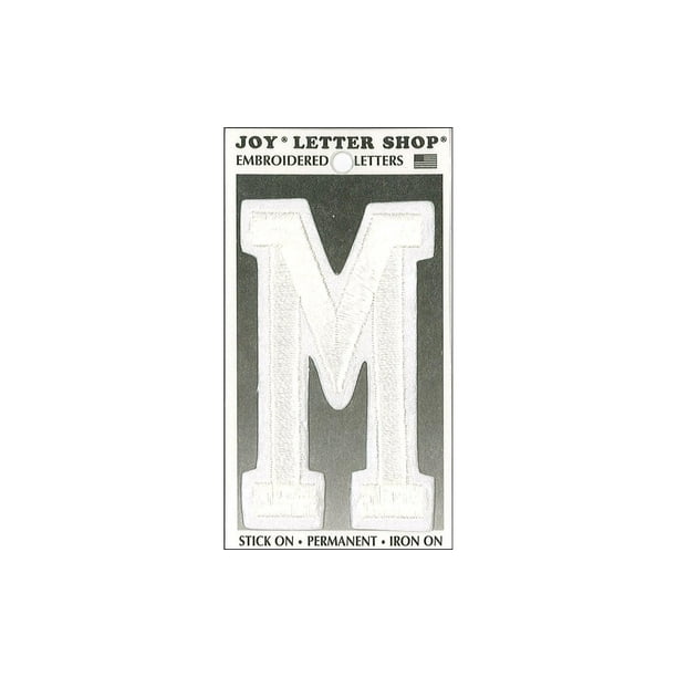 Joy Applique Letter Iron On Varsity 3" White M - Walmart.com