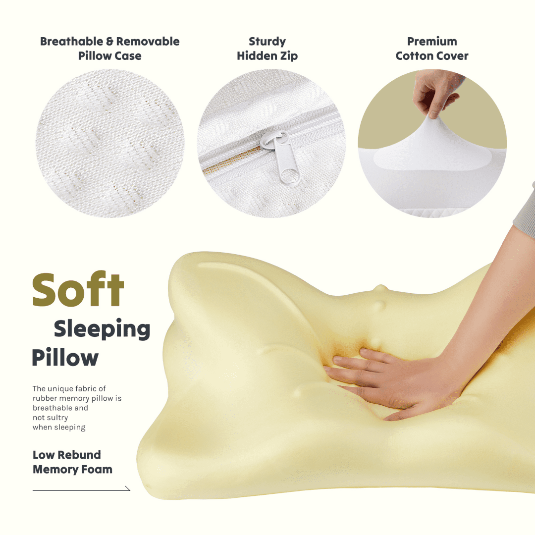 (Weiyi-EC)-- Cervical Neck Pillow, Cooling Ergonomic Memory Foam Pillows  Dual Height Orthopedic Support Contour Pillow For Side **--（ hgl;[';i）