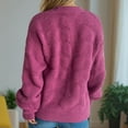 thumbnail image 4 of Alkepwun Sweaters for Women Crewneck Cute Hollowed Out Long Sleeved Loose Fall Winter Knitted Pullover Tops, 4 of 6