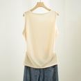 thumbnail image 5 of Duoif Womens Tank Tops, Wrap Camisole Vest, Cotton Round Neck Layering Top Womens Shirts Beige L, 5 of 9