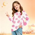thumbnail image 3 of Abcomgle Kids Long Sleeve Shirt Girls Crewneck Fall Shirts for Kids Girls Casual Basic Girls Tops Cute Floral Print Girls Sweatshirts with Pocket, 3 of 5
