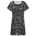 thumbnail image 3 of Chemistry And Science Elements Doodle Icons Dress Fashion Beach Short Sleeve Dresses Female Party Printed Sundress, 3 of 7