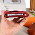 thumbnail image 4 of 5" x 3.5" Coin Purse Pouch, 2Pcs Leather Change Purses Small Organizer Bags with Zipper Key Ring for Women Men Home, Red, 4 of 6