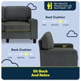 thumbnail image 6 of Pemberly Row 61" Track Arm Sofa Loveseat with Removable Covers Charcoal, 6 of 15