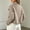 Beige, variant on Women's Cropped Double‑Breasted Trench Jacket, Notched Lapel Long Sleeve Twill Outerwear for Women, Casual Short Coat with Plaid Lined Roll‑Up Cuffs for Office and Daily Wear