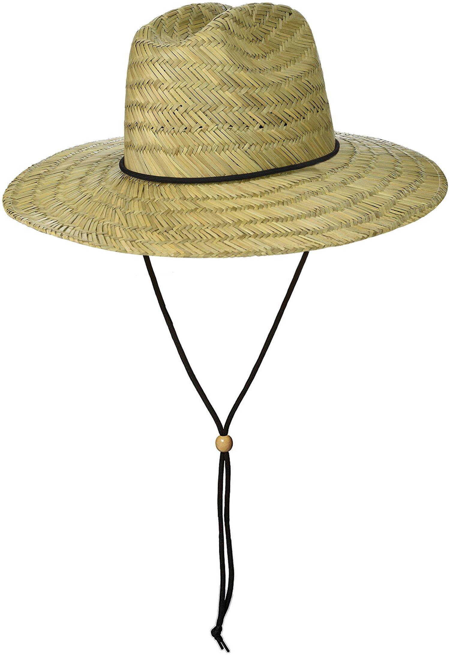 Mens straw hat sun protection classic wide-brimmed lifeguard sun straw hat UPF 50+ suitable for summer mens straw beach hat