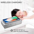 thumbnail image 4 of Wireless Charger Time Alarm Clock LED Digital Thermometer Earphone Phone Chargers Fast Charging Dock, 4 of 5