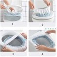 thumbnail image 3 of Paquete de 2 cojines universales impermeables para asiento de inodoro con lazo para colgar para baño, lavables suaves y cálidos, 3 of 4