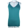 thumbnail image 1 of Camisola sin mangas Ticfox con Cuello en V y diamantes de imitación verde S, 1 of 2