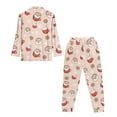 thumbnail image 5 of DISNIMO 2 Pack Womens Pajama Sets Santa Claus Snowflake Printed Long Sleeve Sleepwear with Long Pajama Pants Casusal Pjs Christmas Lounge Sets Casual Loose Loungewear Nightwear, 5 of 7