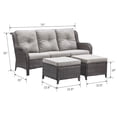 thumbnail image 5 of Pocassy  3-Piece Outdoor Wicker Sofa Set with Ottoman Grey/Grey, 5 of 5