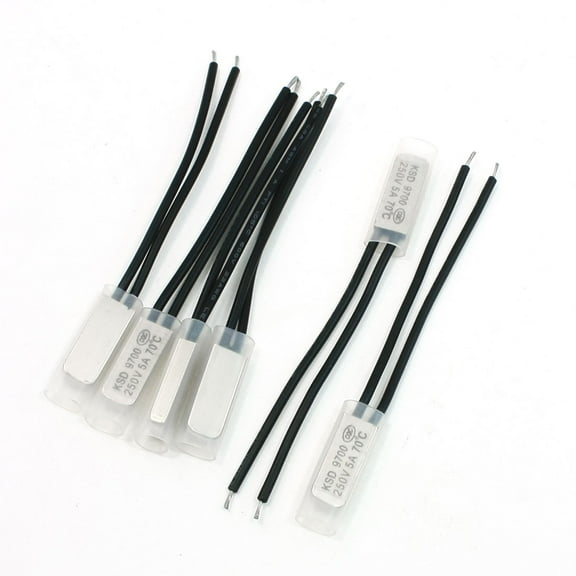 6pcs 70C Bimetal Temperature Control Thermal Protector Switch N/C 250V 5A