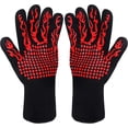 thumbnail image 1 of Guantes para barbacoa, guantes para asar resistentes al calor, guantes antideslizantes de silicona para horno, guantes largos de cocina para barbacoa, cocinar, hornear, cortar, 1 of 5