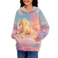 thumbnail image 2 of DISNIMO Girls Horse Hoodies Size 6-7 Pullover Hoodie Boys and Girls Matching Hoodies for Kids Hoodie Sweatshirt with Hoodies Sweatshirts with Pockets for Girls Children Fall Clothes Soft, 2 of 7