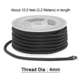 thumbnail image 2 of Unique Bargains Nylon Thread Twine Beading Cord 4mm Extra-Strong Braided Nylon Crafting String 3.2M/10.5 Feet, Black, 2 of 7