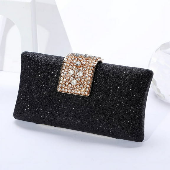 Women's Black Evening Clutches Wedding, Prom, Graduation And Party Purse- Black