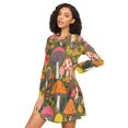 thumbnail image 3 of FORMRS Womens Long Sleeve Nightgowns Crew Neck Sleep Shirt Soft Pajamas Sizes S-3XL, Vibrant Mushroom, 3 of 8