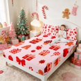 thumbnail image 3 of Manfei Gift Bed Sheets Christmas Full Size Sheets, Black Red 4-Piece (1 Flat Sheet, 1 Fitted Sheet and 2 Pillowcases), 3 of 6