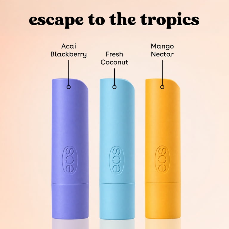 eos Tropical Lip Balm Set, Hydrating, 3 Pack photo 2