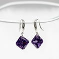 thumbnail image 5 of Uloveido Fashion Square CZ Purple Cubic Zirconia Dangle Drop Earrings Platinum Plated Crystal Costume Jewelry for Women (Purple) WE030, 5 of 7