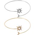 thumbnail image 1 of Miangastore 2 Pcs Manchette Supérieure de Bras Manchette Ouverte Bracelets Enveloppants Soleil et Lune Bracelets de Manchette pour Femmes, 1 of 8