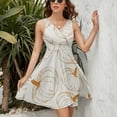 thumbnail image 3 of Orange Pumpkin Fall Women's Tank Dress V Neck Sleeveless Summer Sundress, 3 of 7