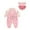 Pink, variant on Uaswgudfs Infant Toddler Jumpsuit Baby Bear Print Winter Warm Cotton Onesie Cute Boys Girls Outfits Set with Hat 3M-3T