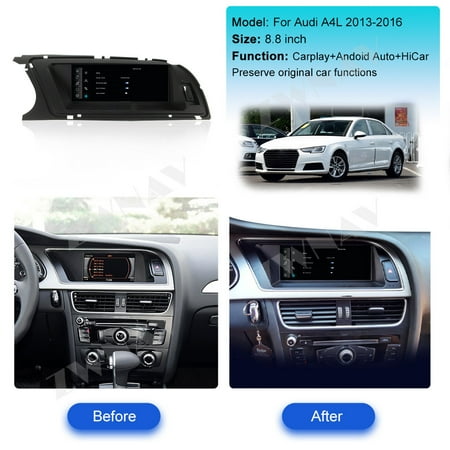 ZWNAV Ultra-Thin 8.8 inch Wireless CarPlay+Android Auto Retain Original Car Function Car Radio Stereo Multimedia Receiver for Audi A4L 2013-2016 Compatible with Original Car System