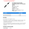 thumbnail image 2 of Front Right CV Axle Assembly - Compatible with 2018 - 2019 Chevy Equinox, 2 of 2