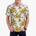 thumbnail image 4 of Vsdgher Bird Sunflowers Print Men's Short Sleeve Stretch Polo Shirt, Moisture-Wicking Performance Polo Shirt, 4 of 8