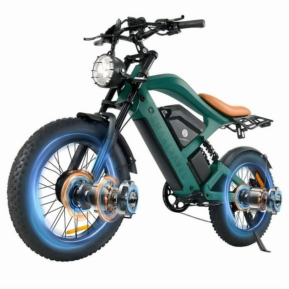 3000W(Peak) Motor 35MPH SMARTRAVEL ST202 Electric Dirt Bike for Adults,52V50AH Dual Battery Ebike, 92  Miles Range,20" Motorcycle Tire UL2849 Certified, Full Suspension