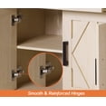 thumbnail image 4 of WAMPAT 126"W Large TV Stand,4-in-1 Farmhouse Entertainment Center with Storage Barn Door Cabinet,TV Console Table with Media Cabinet and Drawers for Living Room,Bedroom,Beige, 4 of 8