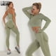 thumbnail image 2 of Conjuntos de mujer, chándal ajustado, sujetador transpirable, Top de manga larga, trajes sin costuras, Leggings Push Up de cintura alta, ropa de gimnasio, traje deportivo Deng Xun unisex, 2 of 2