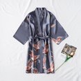thumbnail image 1 of Pijama corto con estampado de grullas de seda sintética para mujer, vestido de novia de seda para primavera y verano, camisón de casa de gran tamaño, bata de baño, 1 of 6