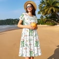 thumbnail image 4 of Disketp Frog and Mushrooms para Vestido de Manga Corta para Mujeres, Vestidos de Verano para Mujeres, Casual y Holgado para la Playa, 4 of 6