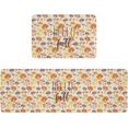 thumbnail image 2 of Farm Fall Mushroom Kitchen Floor Mats, Forest Colorful Plant 2 PCS Anti Fatigue Area Runner Rugs Set Texts on Linen Non-Slip Bathroom Comfort Standing Mat Home Decor, 2 of 6