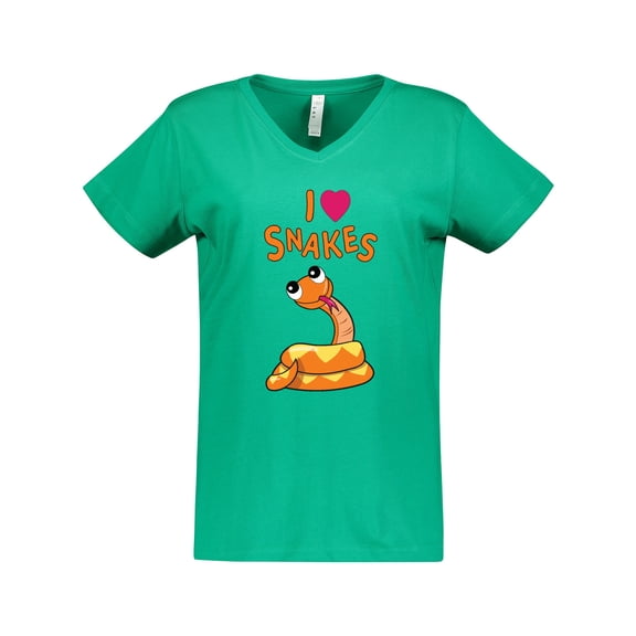 Inktastic I Love Snakes Women's V-Neck T-Shirt