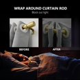 thumbnail image 3 of xianyou-Blackout Curtain Rod 28-48, 3/4 Inch Curtain Rods for Windows Adjustable, Wrap Around Heavy Duty Telescoping Curtain Rods for Bedroom, Living Room, Gold, 3 of 4